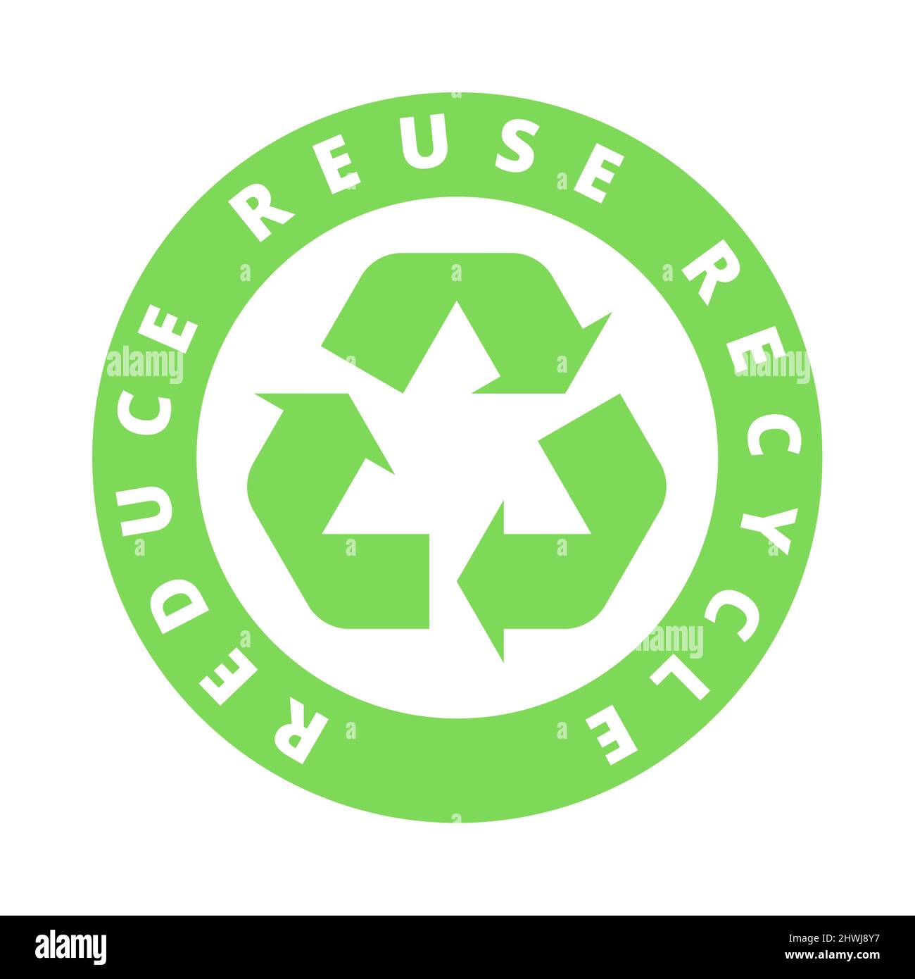 Reduce, reuse, recycle symbol icon Stock Photo