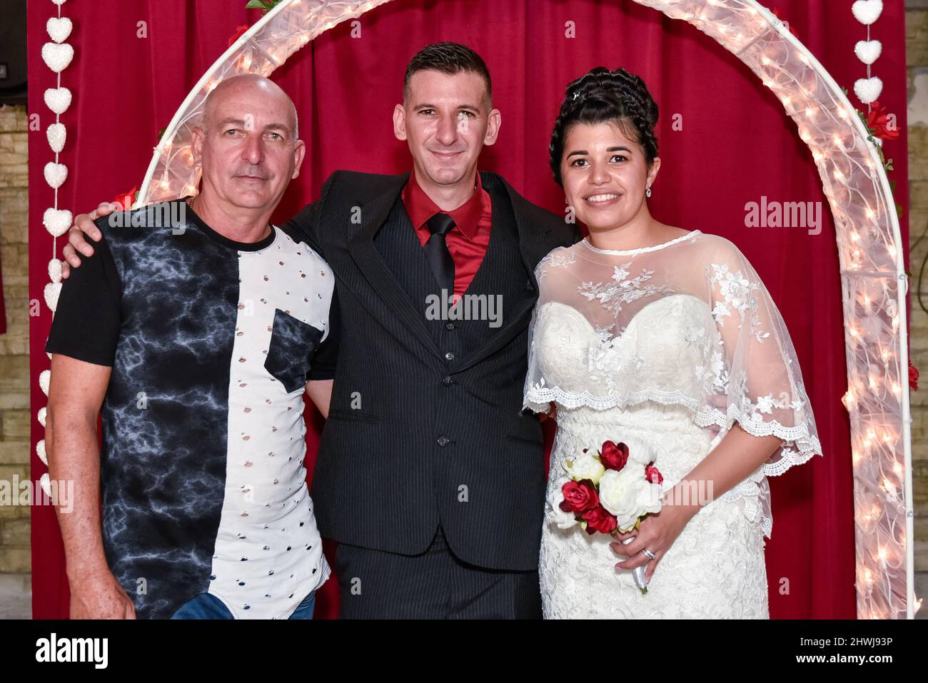 A Cuban style real life wedding, 2021 Stock Photo