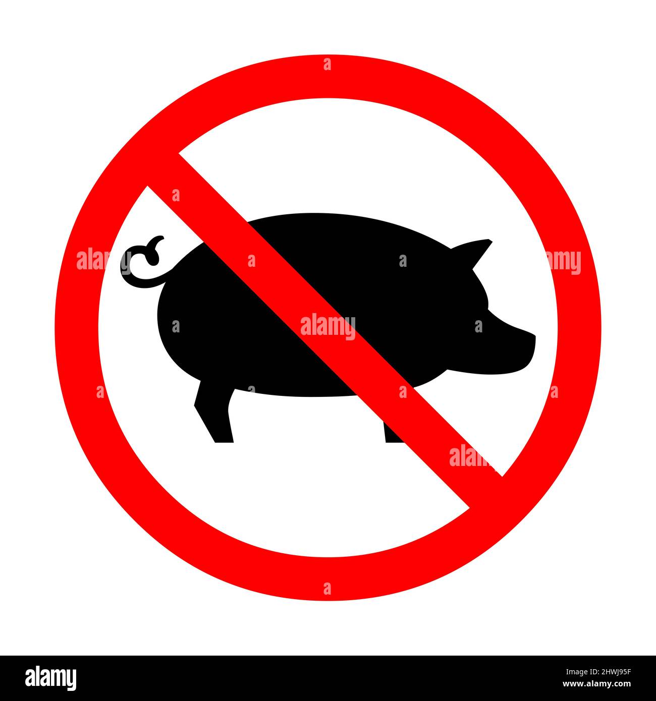 No pork sign illustration Stock Photo