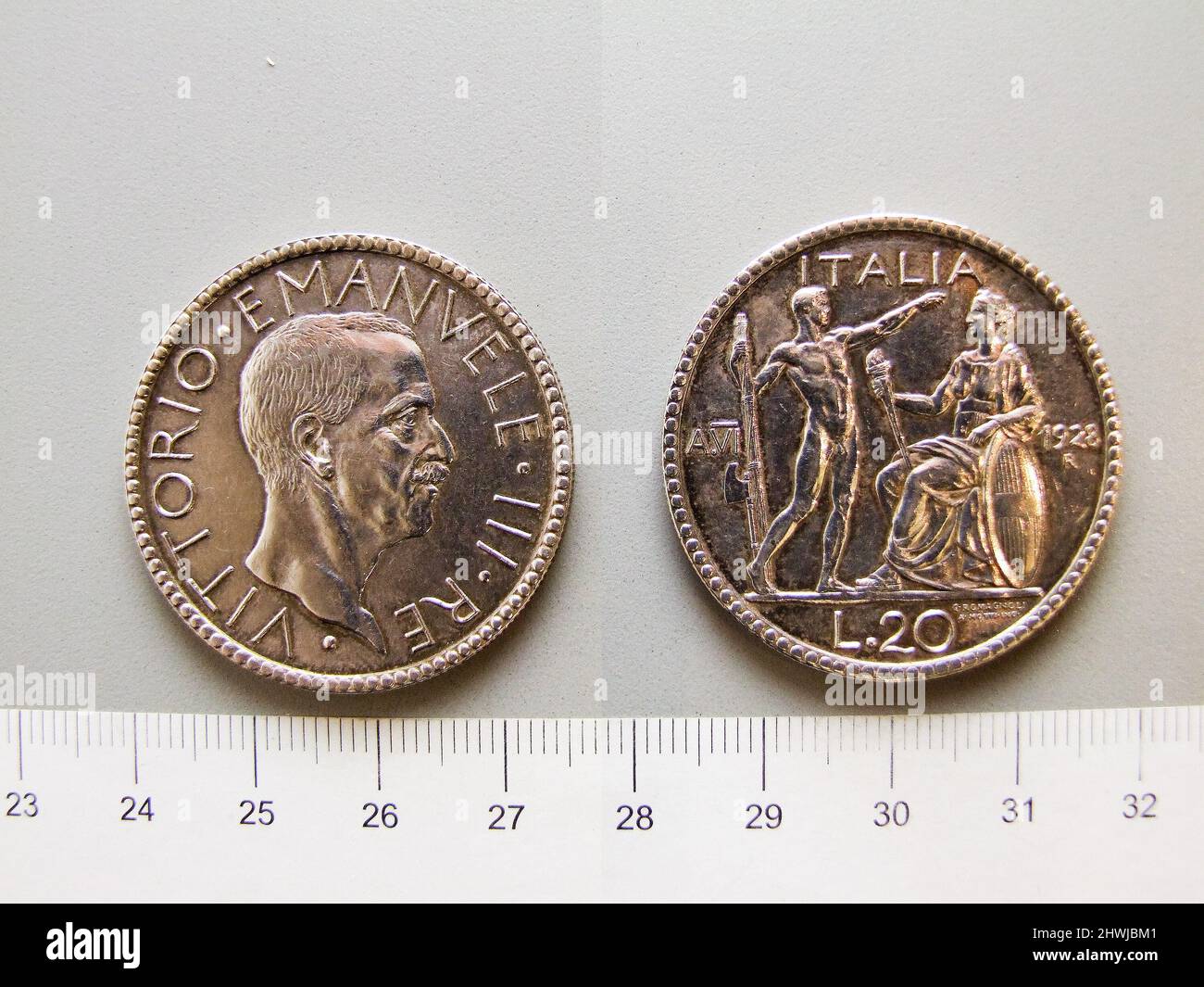 1 Lira of Victor Emmanuel III, King of Italy from Rome. Ruler: Victor ...