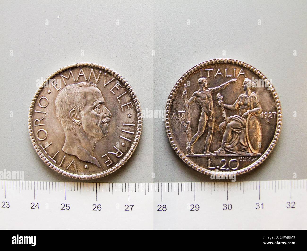 1 Lira of Victor Emmanuel III, King of Italy from Rome. Ruler: Victor ...