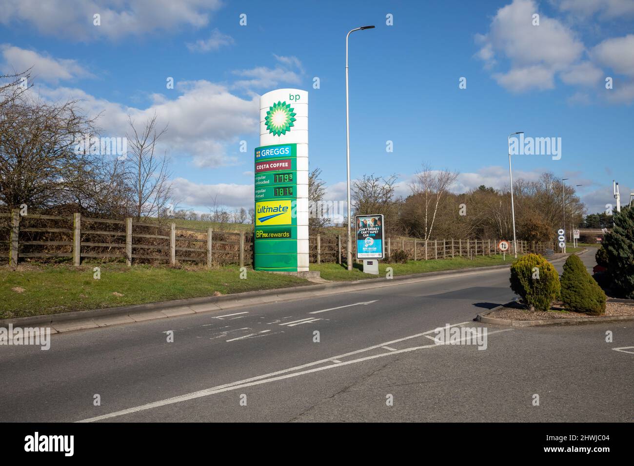 Nottingham, UK,6th March 2022,Fuel prices at petrol garages continue to