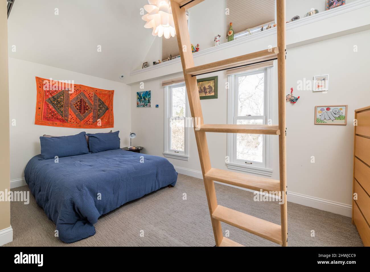 Residential Interior - Bedroom Stock Photo