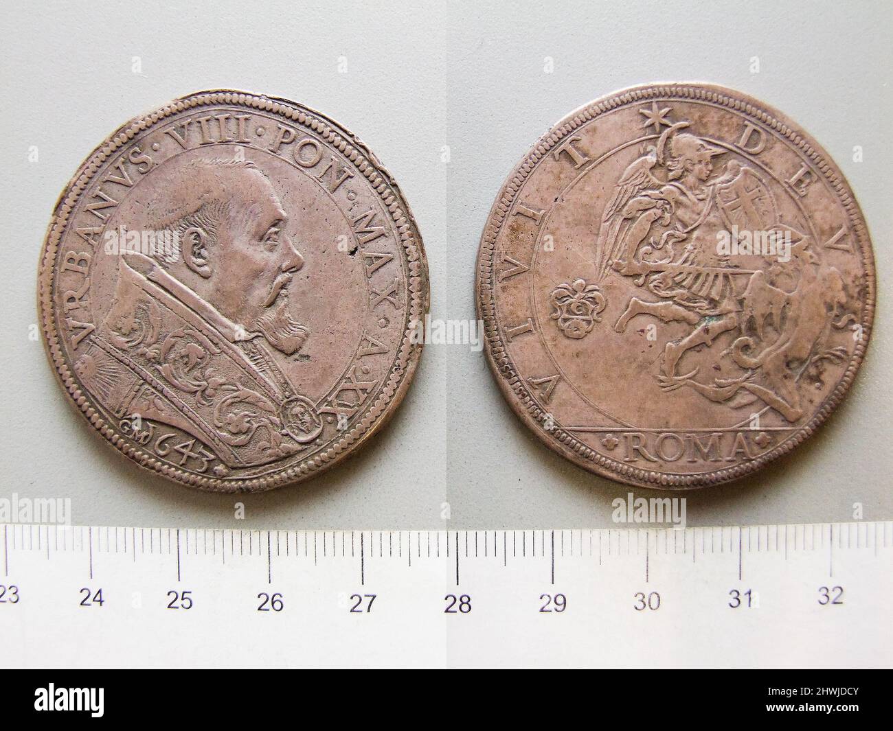 1 Scudo of Pope Urban VIII from Rome. Ruler: Pope Urban VIII, Italian ...