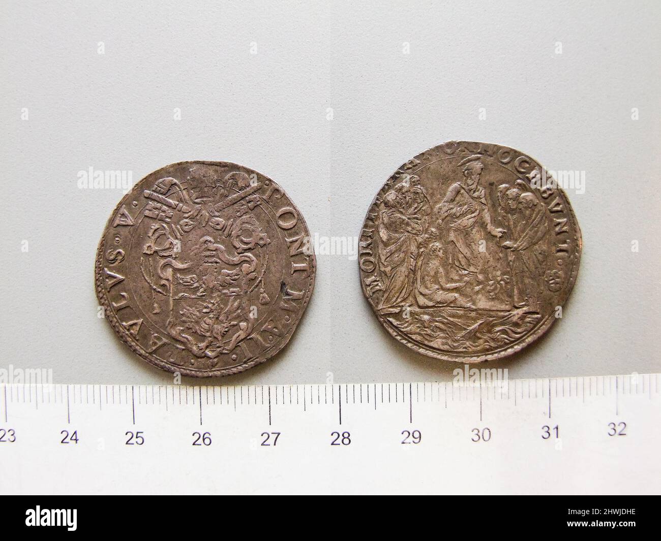 1 Testone of Pope Paul V from Rome. Ruler: Pope Paul V, Italian, 1552 ...