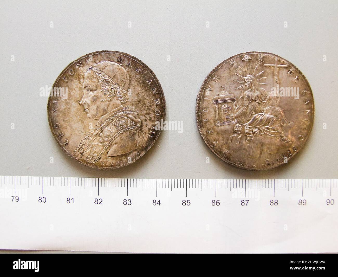 1 Scudo of Pope Leo XII from Rome. Ruler: Pope Leo XII, Italian, 1760 ...