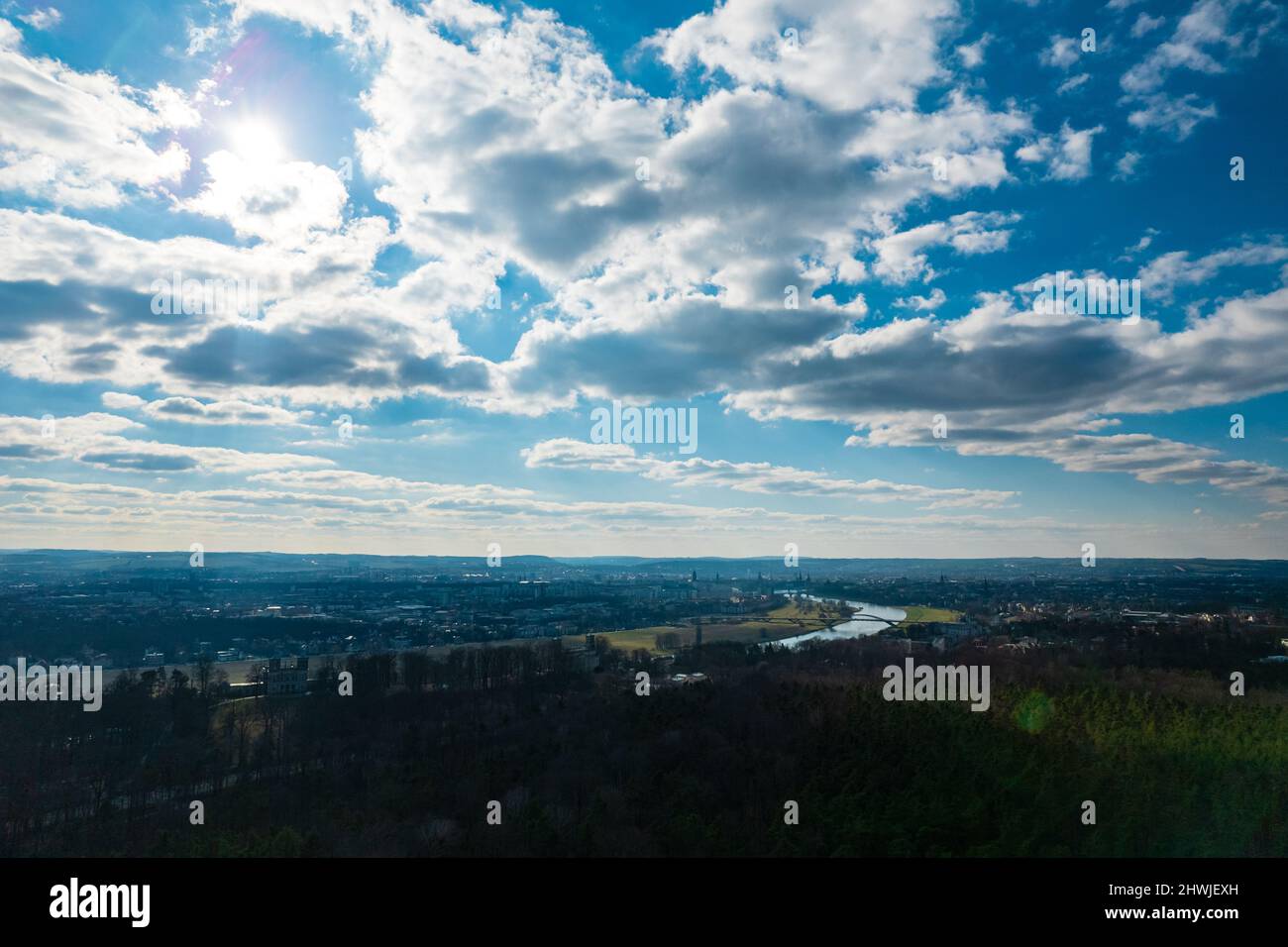 Aerial view curve river over hi-res stock photography and images - Alamy