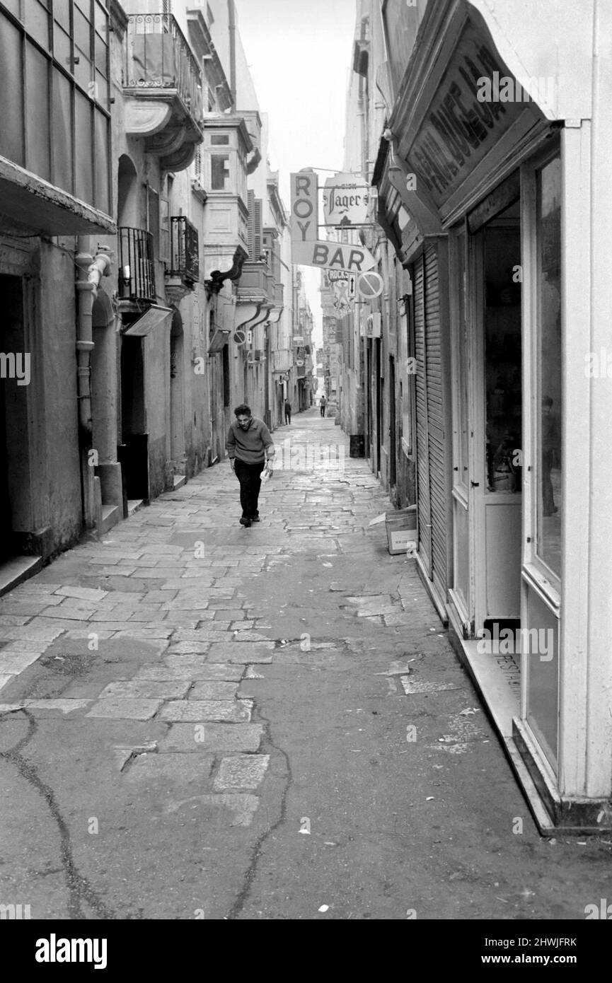 Preparation for the British Departure from Malta. The Gut, Malta's famous red light district which is now out of bounds to British servicemen. January 1972 72-00107-001 Stock Photo