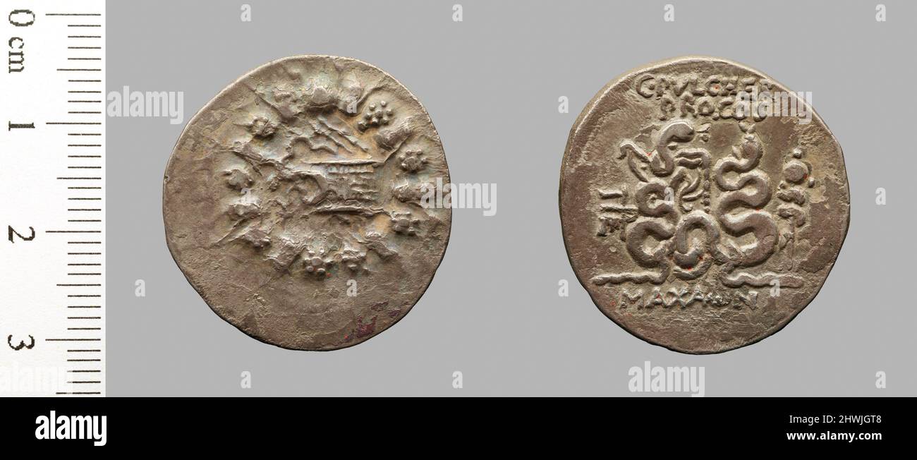 Cistophorus from Pergamum.  Mint: Pergamum Artist: Unknown Magistrate: MachaonMagistrate: C. Claudius Pulcher Stock Photo