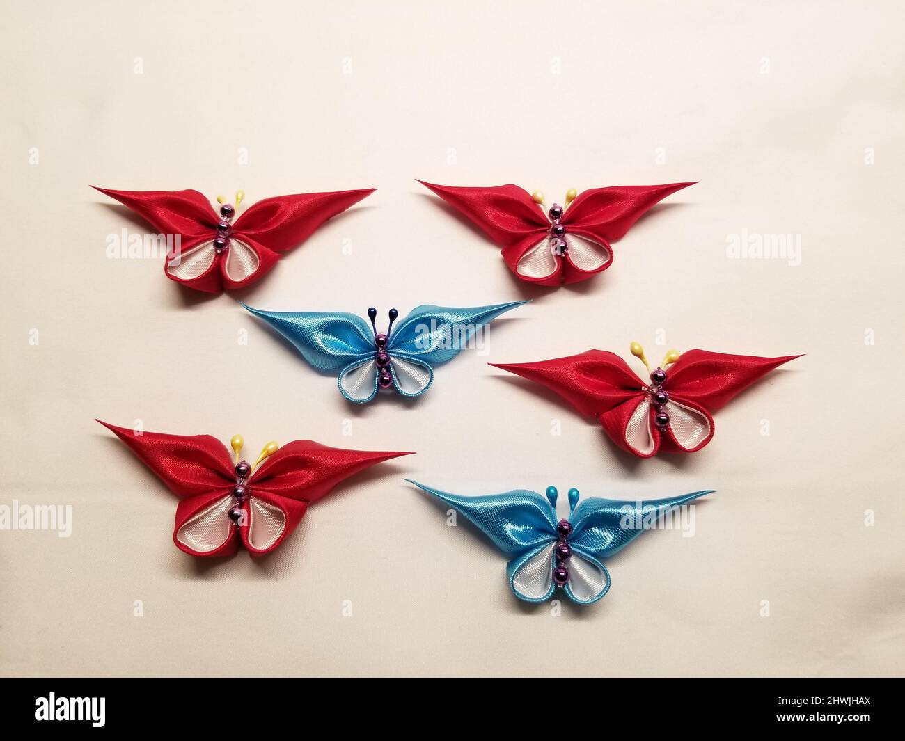 Handmade Fabric Butterflies -02 Stock Photo