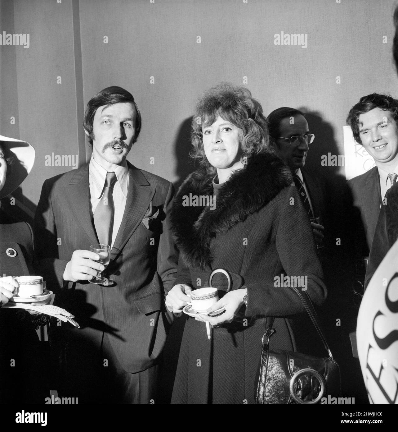 Veronica Wilson, girlfriend of Freddie Trueman, at the opening of the new Saxon Motor hotel, Ainley Top, Huddersfield.    January 1972 72-00100-002 Stock Photo