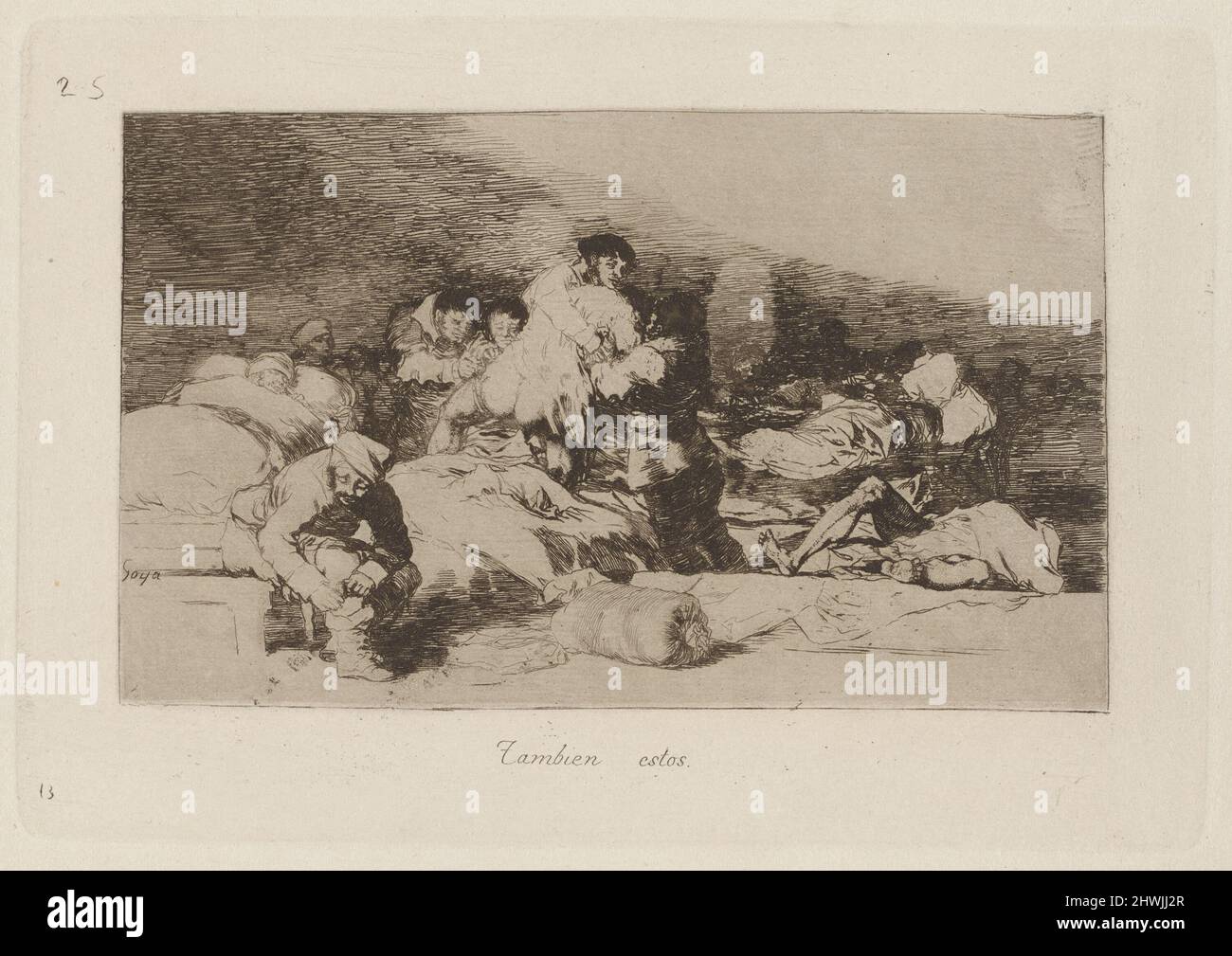 Tambien estos (These Too), Plate 25 from Los desastres de la guerra (The Disasters of War).  Artist: Francisco Goya, Spanish, 1746–1828 Stock Photo