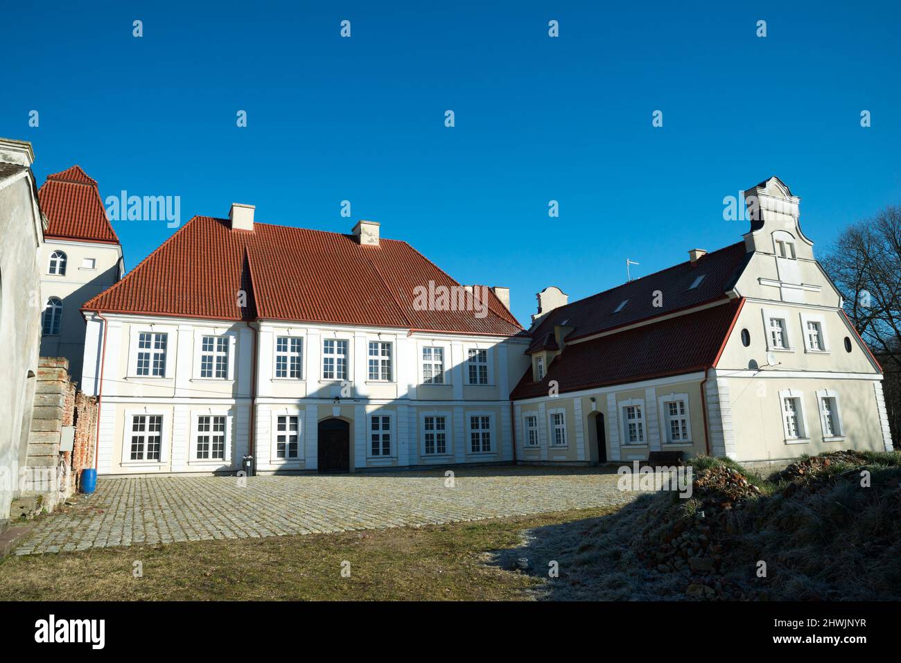 Palace of family Puttkamer in Wolinia, Gmina Główczyce, within Słupsk County, Pomeranian Voivodeship, in northern Poland Stock Photo