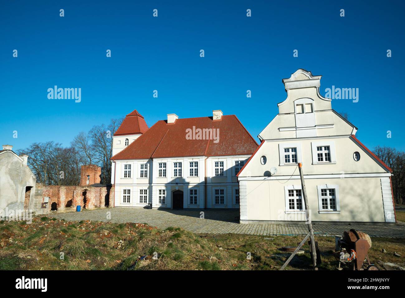 Palace of family Puttkamer in Wolinia, Gmina Główczyce, within Słupsk County, Pomeranian Voivodeship, in northern Poland Stock Photo