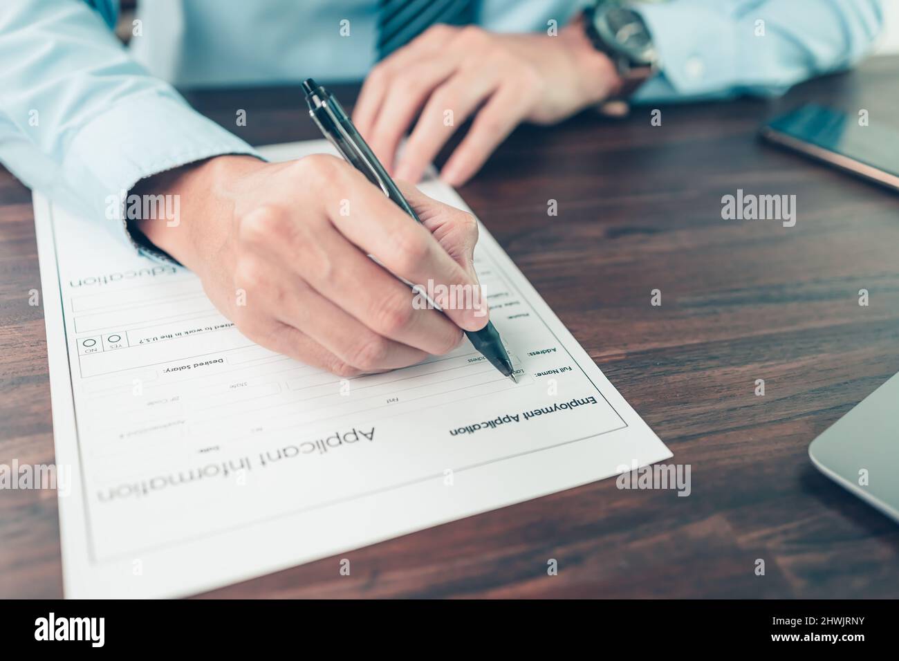 new employees to fill out job application documents. job vacancy, job ...