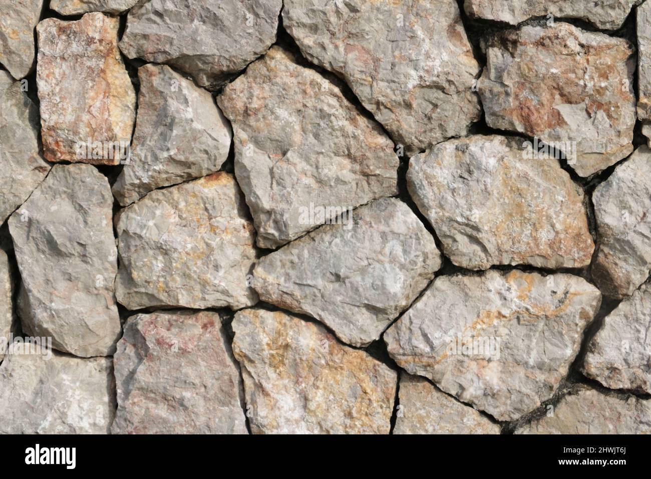 large granite wall light gray and light brown Stock Photo