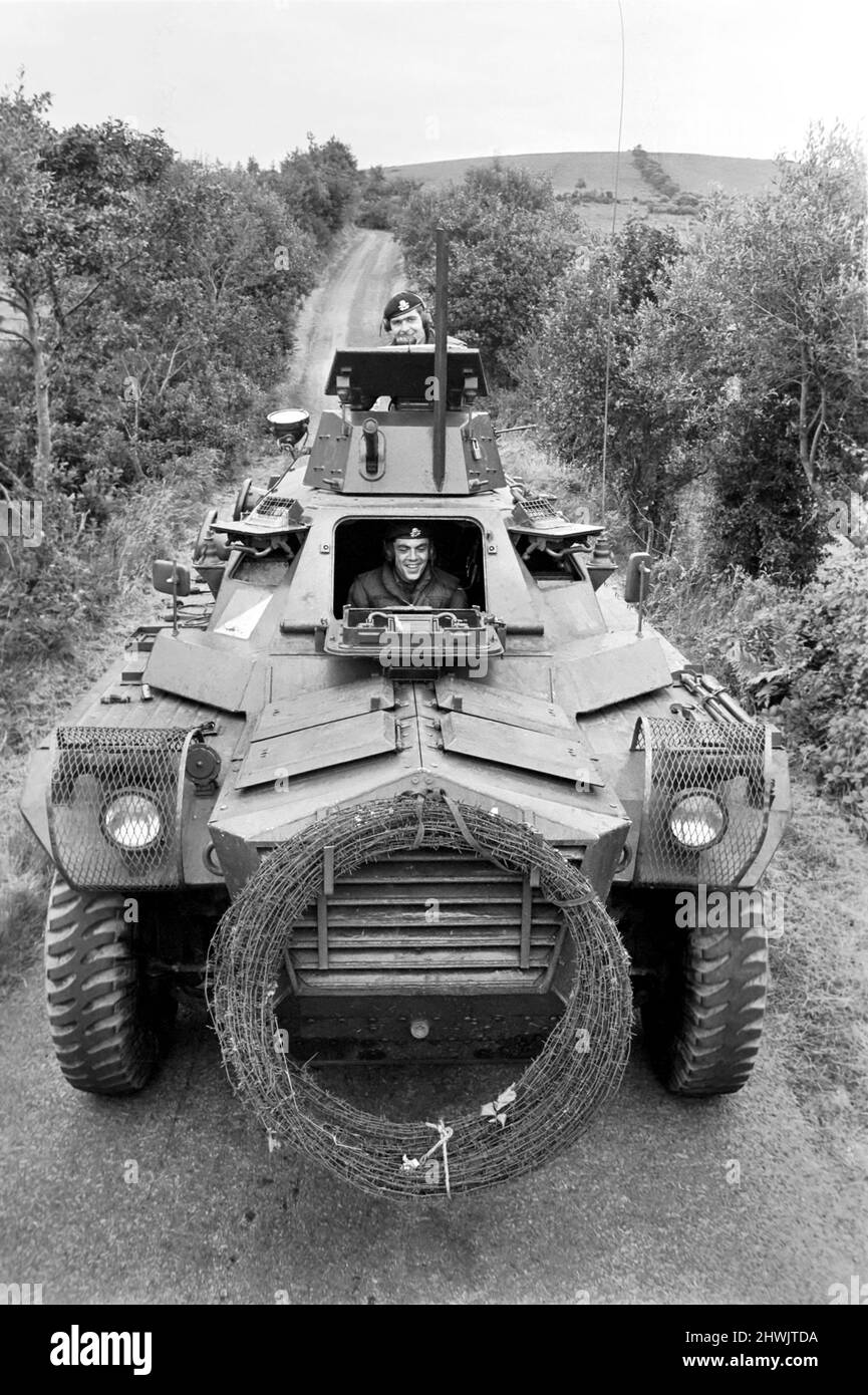 British Army Border Patrol on duty in Northern Ireland. August 1971 72-00062-003 Stock Photo