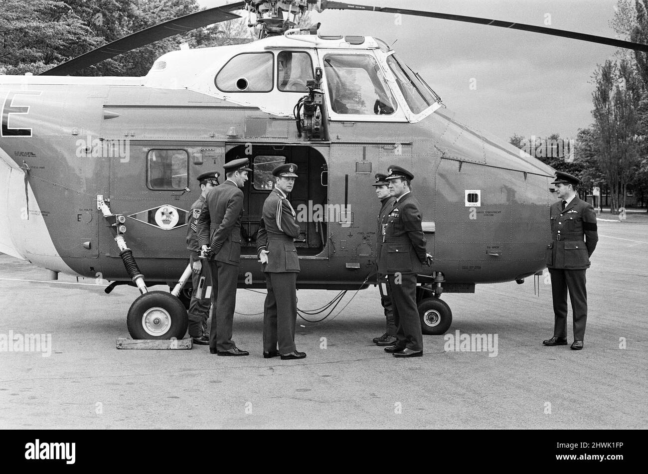 Prince Philip, Duke of Edinburgh, on a visit to RAF Tern Hill, Shropshire. 30th May 1972. Stock Photo