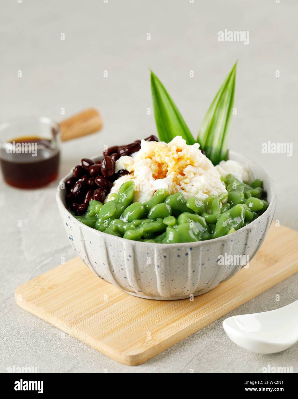 Malaysian Desserts Called Cendol. Cendol is Made From Crushed Ice Cubes, Red Bean. Also Popular in SIngapore Stock Photo