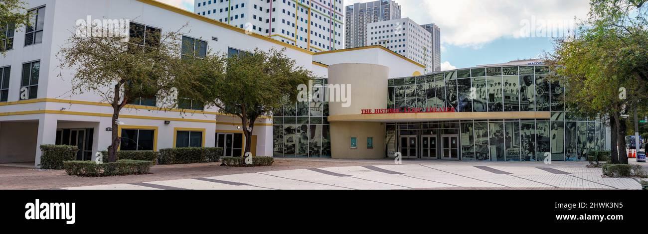 Miami, FL, USA - March 5, 2022: Panoramic Photo of the Historic Lyric Theater Overtown Miami Stock Photo