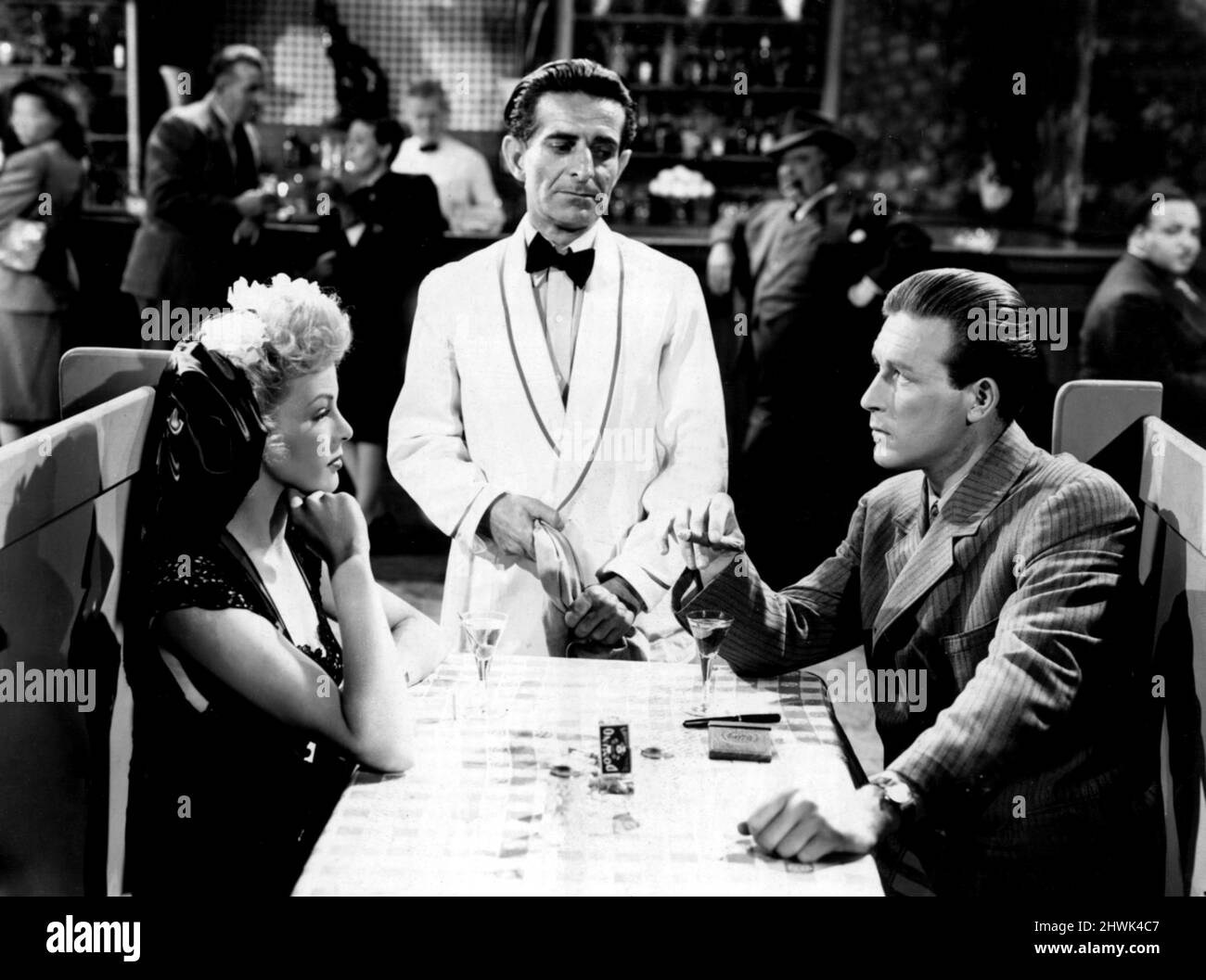 CONSTANCE WORTH, LAWRENCE TIERNEY, DILLINGER, 1945 Stock Photo