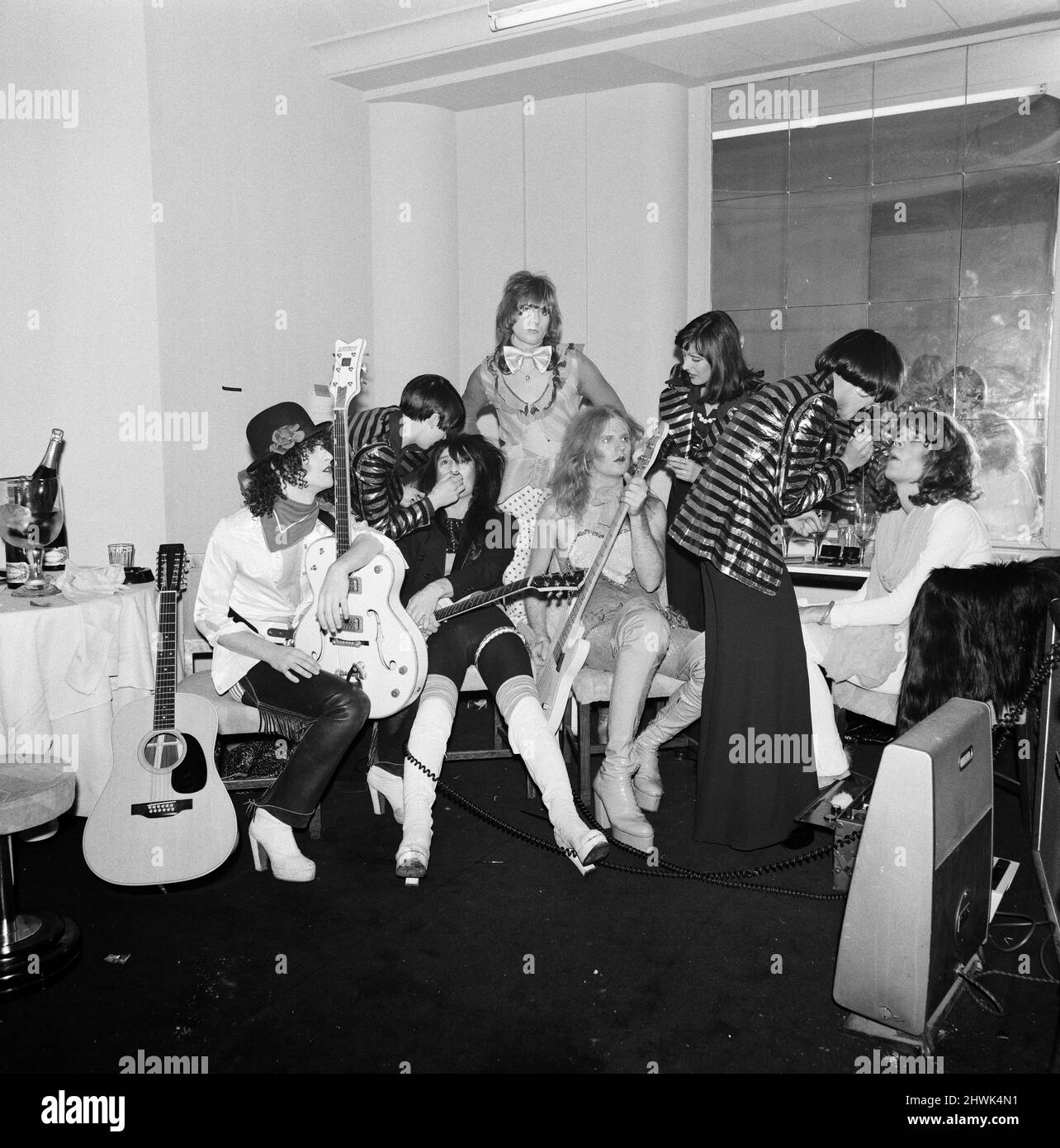 The New York Dolls at Biba party. 25th November 1973. Stock Photo