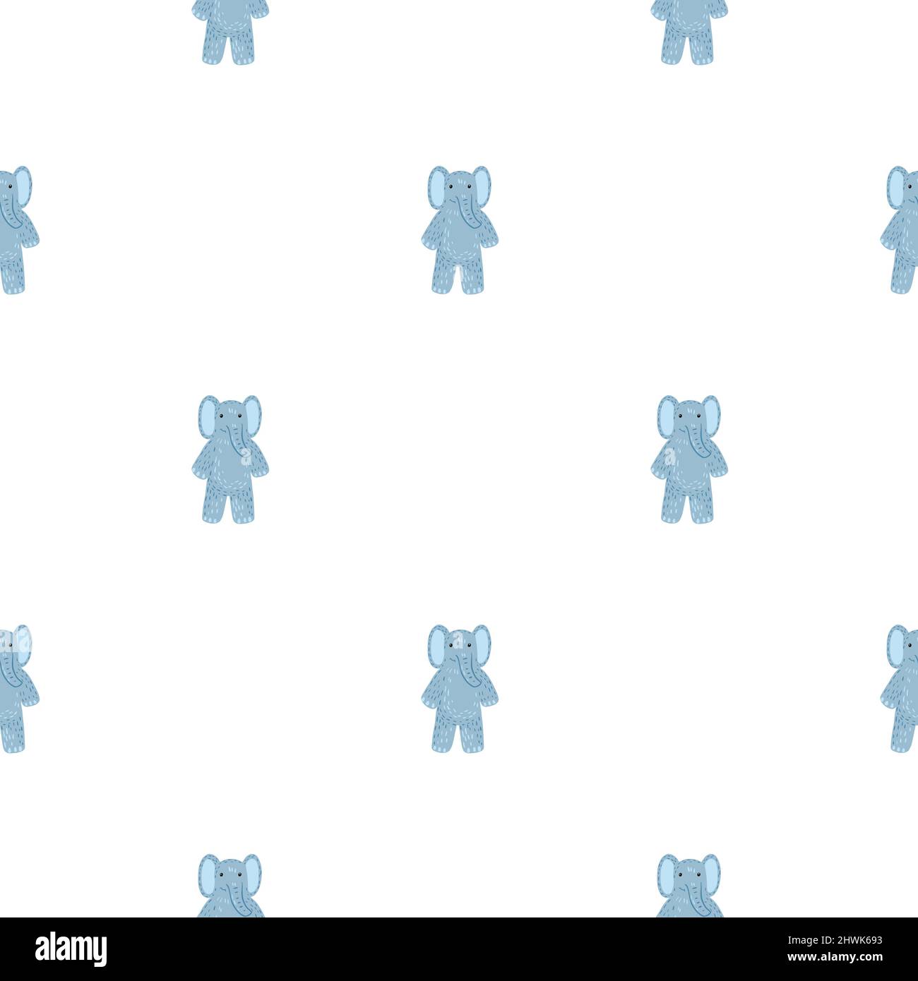 Cute elephant toy seamless pattern. Funny child playthings in doodle ...