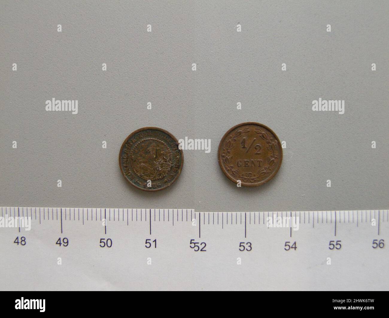 1/2 Cent of William III, King of the Netherlands from Utrecht. Ruler ...