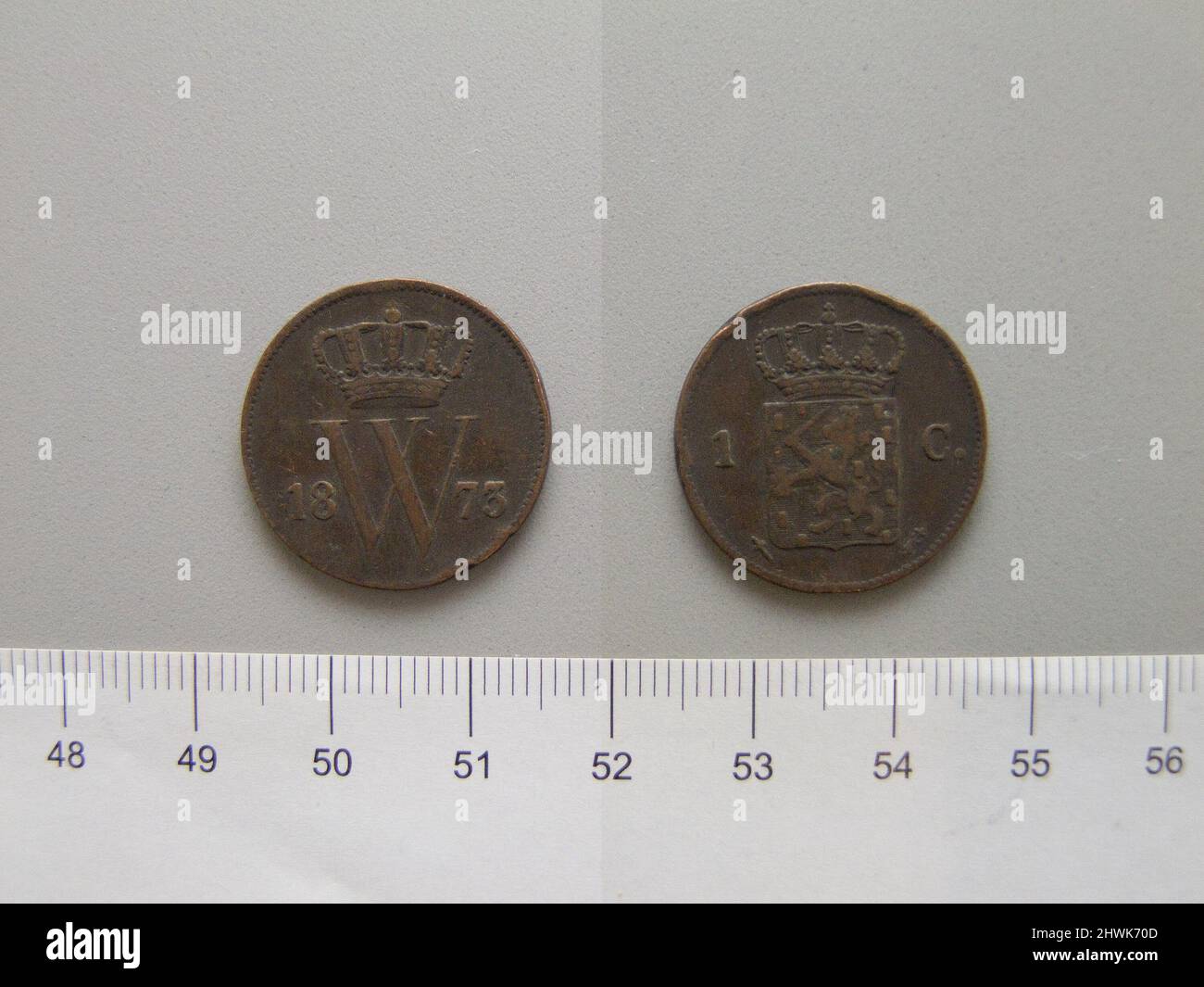 1 Cent of William III, King of the Netherlands from Utrecht. Ruler ...