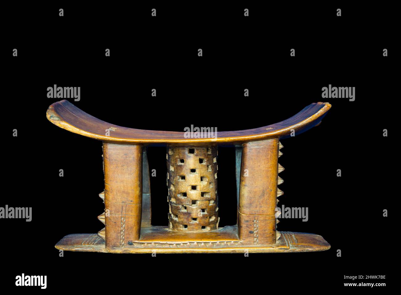 Old Baole Chief's Traditional Stool, an Ivorian sub-division of the Akan Ethnic Group.  Abidjan, Ivory Coast, Cote d'Ivoire.  Purchased 1992 in Cote d Stock Photo