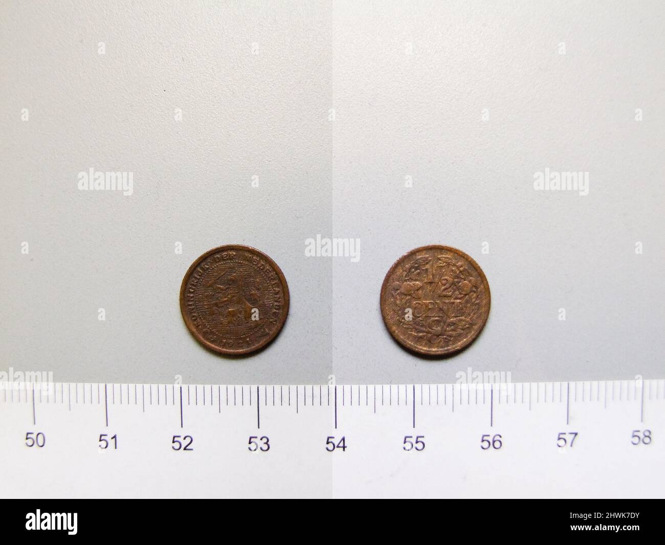 1/2 Cent of Queen Wilhelmina from Utrecht. Ruler: Wilhelmina, Queen of ...