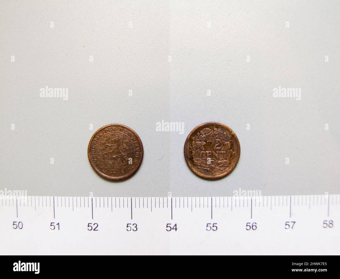 1/2 Cent of Queen Wilhelmina from Utrecht. Ruler: Wilhelmina, Queen of ...