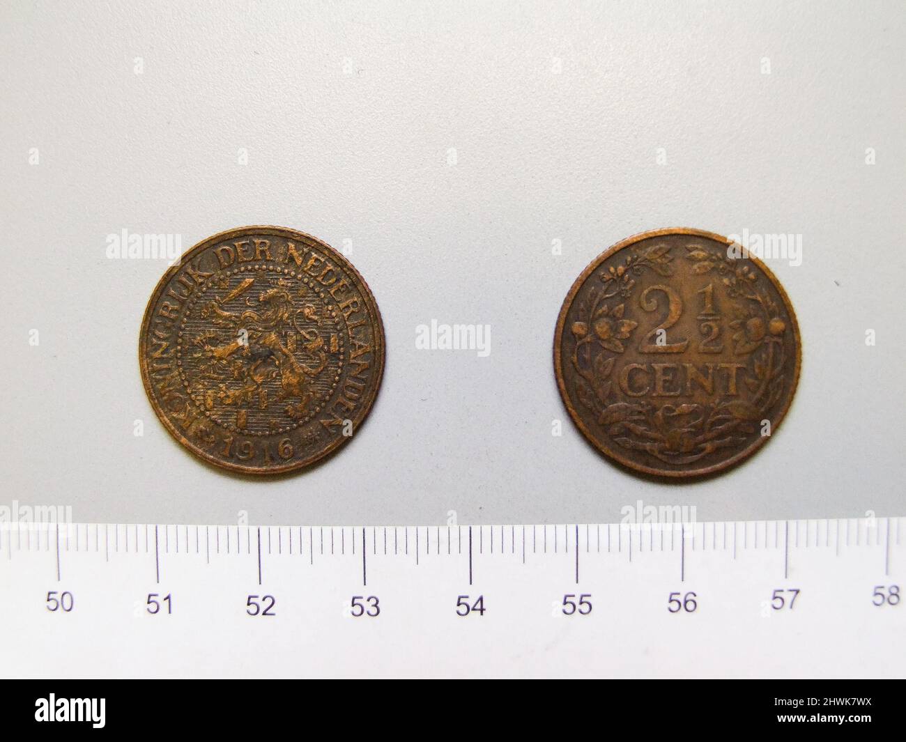 2 1/2 Cents of Queen Wilhelmina from Utrecht. Ruler: Wilhelmina, Queen ...