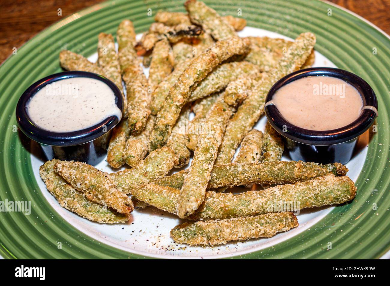 Interior inside plate dish fried green beans sauce hires stock photography and images Alamy