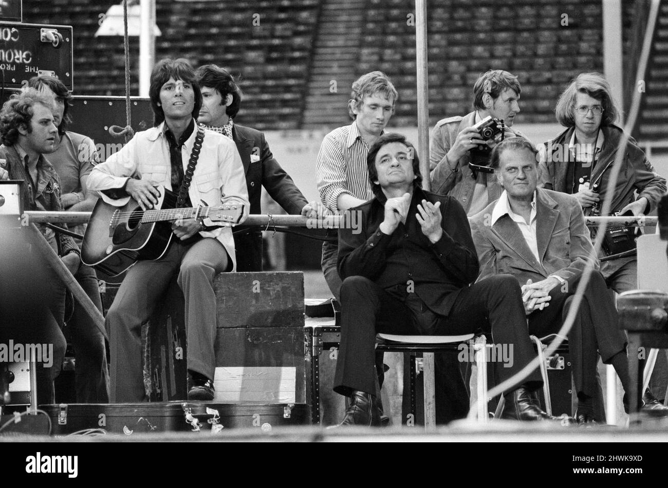 Cliff Richard, Johnny Cash and Billy Graham at the Spree '73, a