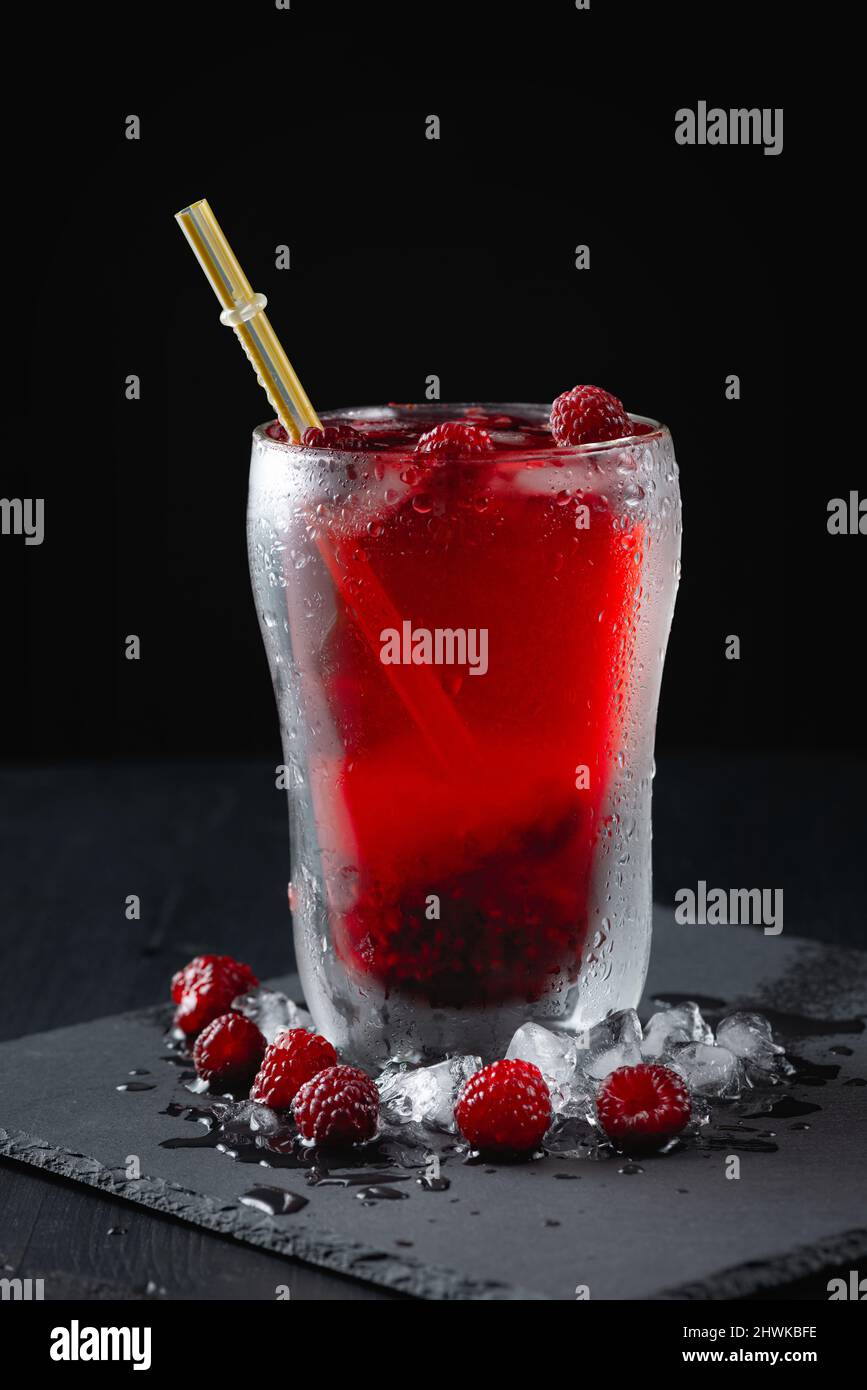 Summer raspberry cold drink ,juice, cocktail, fruit tea Stock Photo Alamy