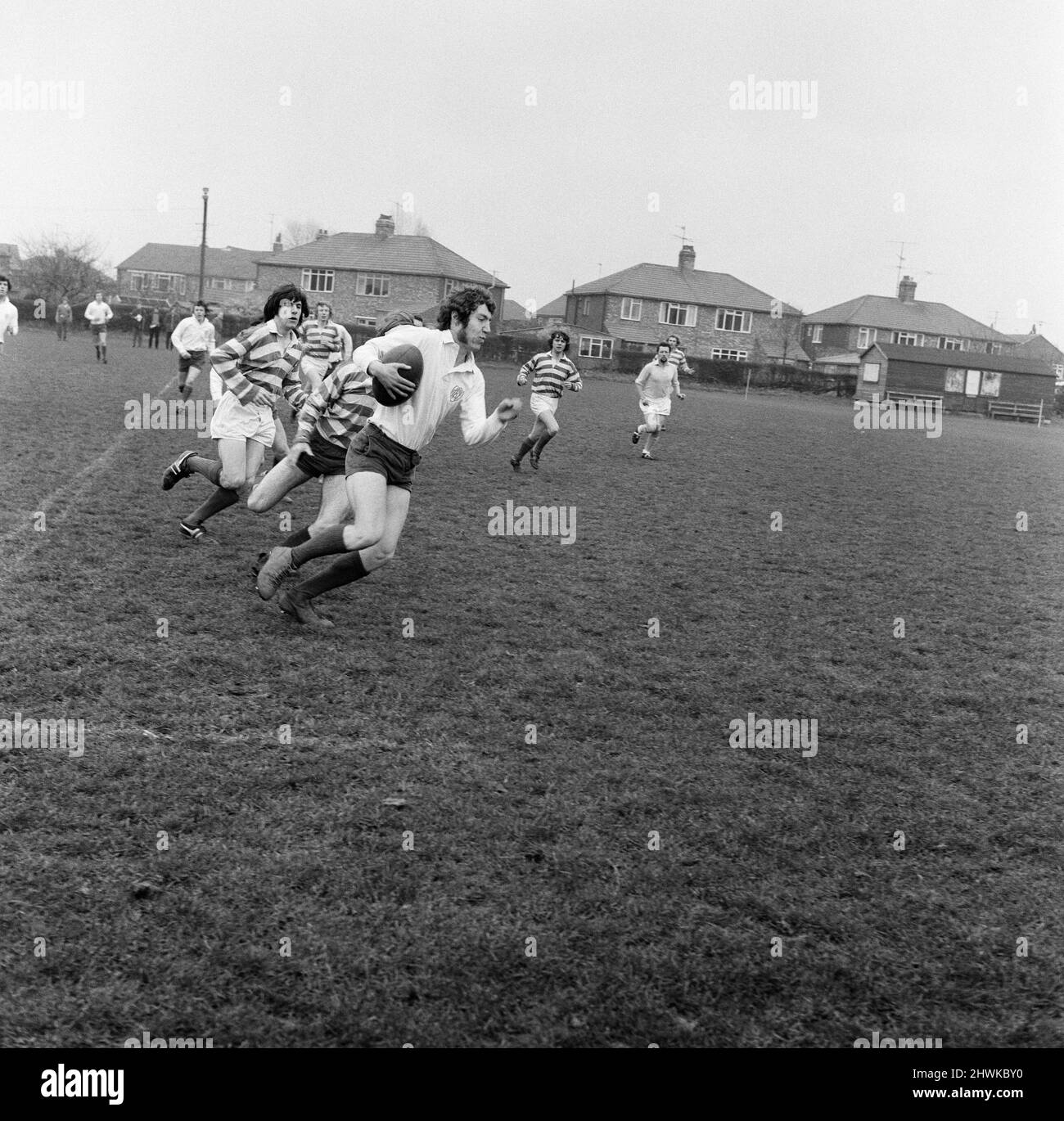 Rugby match in Acklam, Middlesbrough. 1971 Stock Photo Alamy