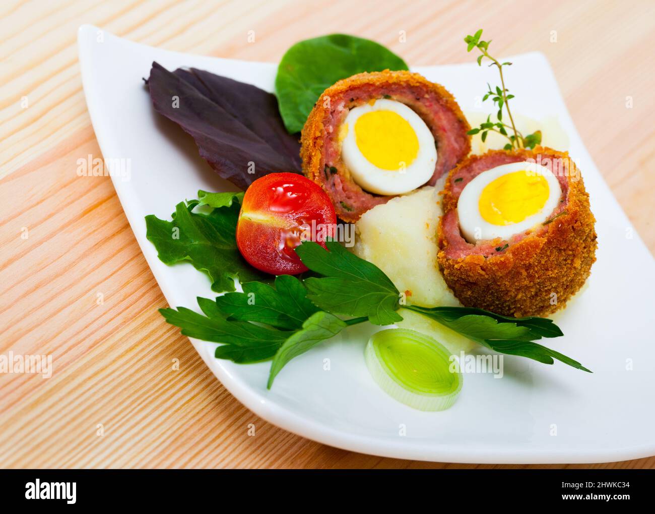 Meat stuffed quail eggs Stock Photo Alamy