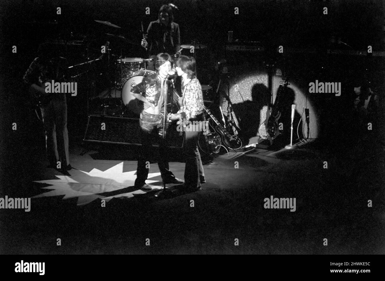 The Rolling Stones at the last concert of their tour at the Round House, London. 14 March 1971