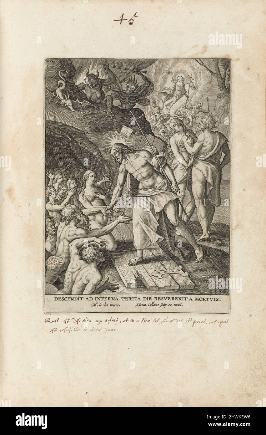 1 of 12 plates from the series XII. Fidei Apostolici Symbola (The Apostles’ Creed). Publisher: Adriaen Collaert, Flemish, 1560–1618After: Maarten de Vos, Flemish, 1532–1603 Stock Photo