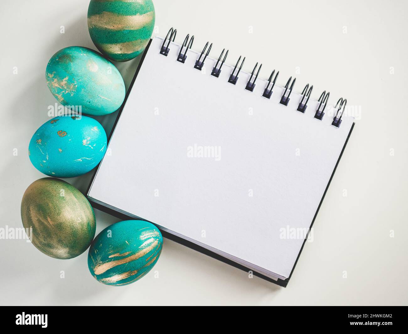 Happy Easter. Easter eggs painted with colorful paints Stock Photo