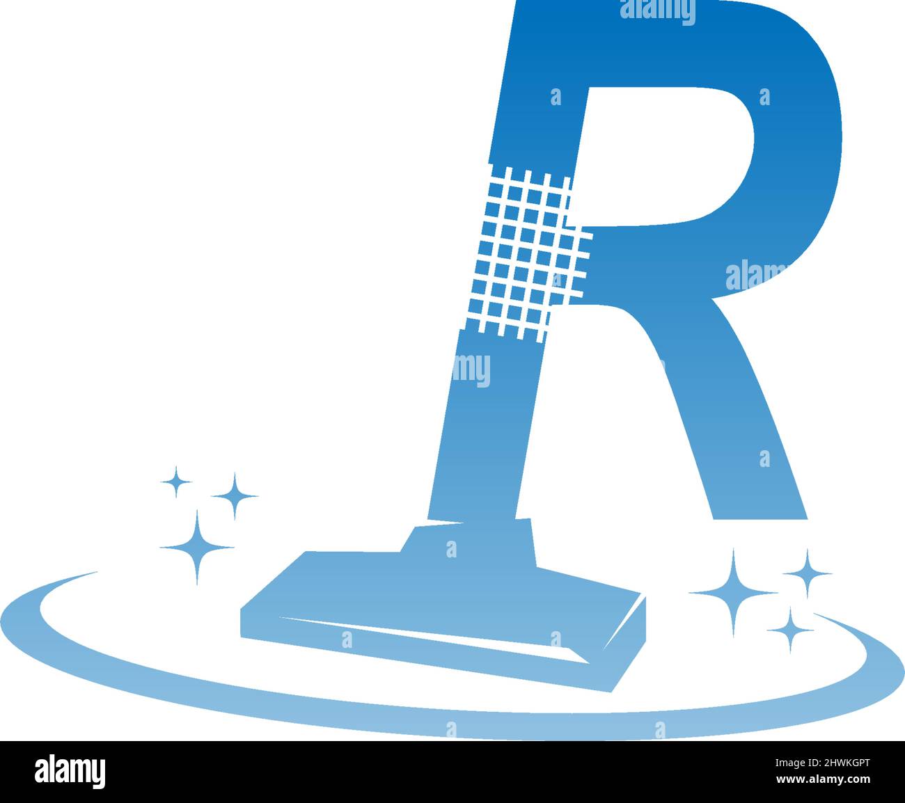 Cleaning service logo illustration with letter R icon template vector ...