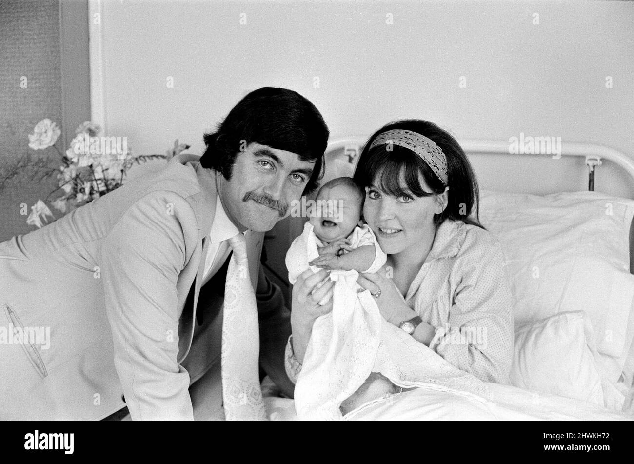 Actress Pauline Collins and her husband, actor John Alderton, have a new baby daughter. Catherine Bridie was born on the 9th February at St Teresa's Nursing Home, Wimbledon.  15th February 1973. Stock Photo