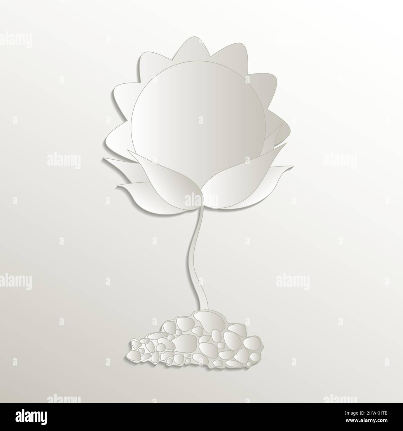 Sunflower symbol, bull icon, card paper 3D natural vector Stock Vector