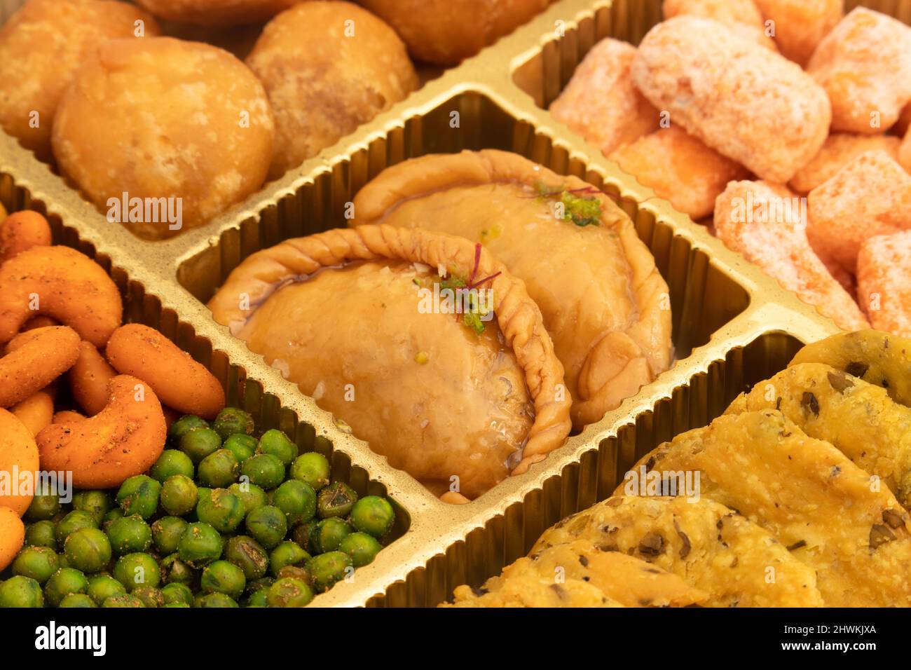 Indian Shahi Mithai Gujia Or Gujiya, Spicy Crispy Snacks Namkeen Also ...