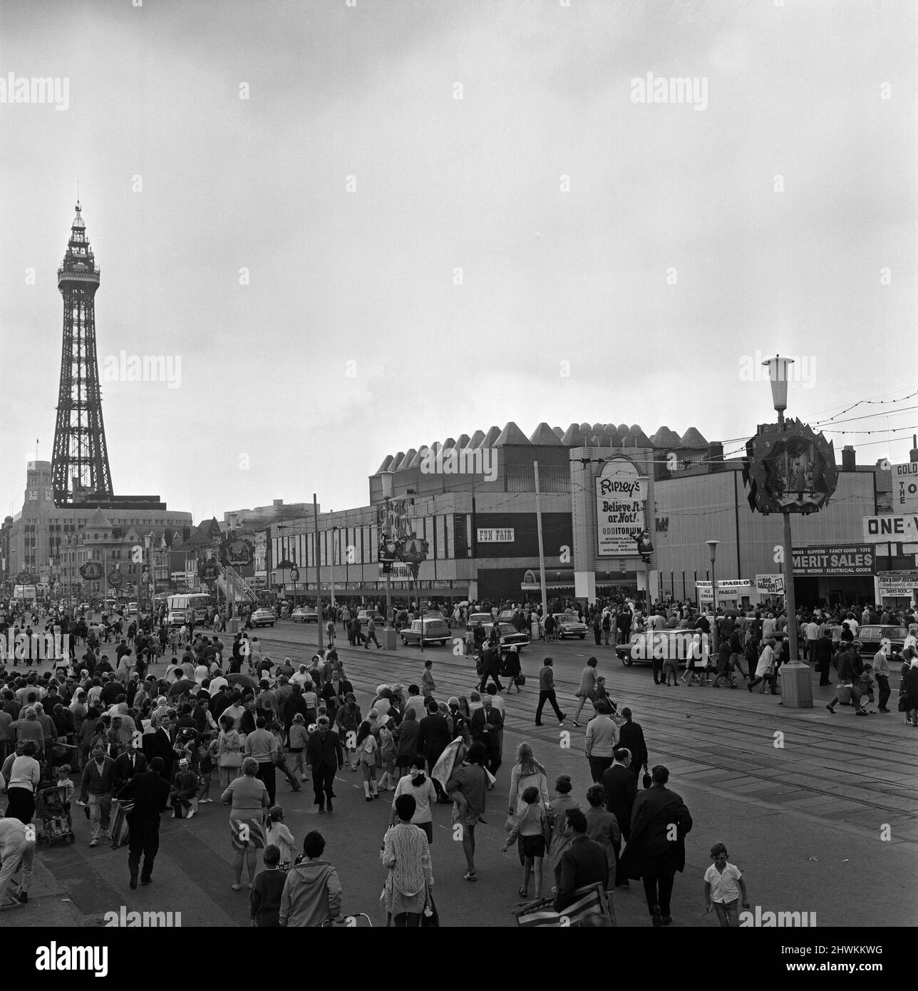 The Golden Mile in Blackpool, Lancashire. 1st August 1971 Stock Photo