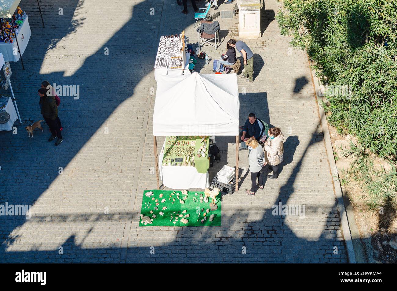 Top view of an open air market Stock Photo