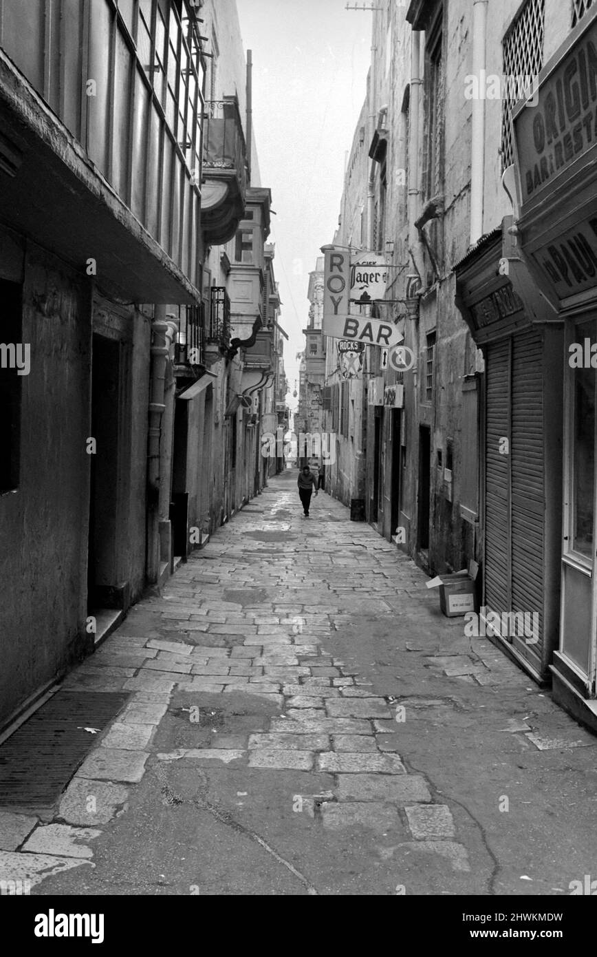 Preparation for the British Departure from Malta. The Gut, Malta's famous red light district which is now out of bounds to British servicemen. January 1972 72-00107-003 Stock Photo