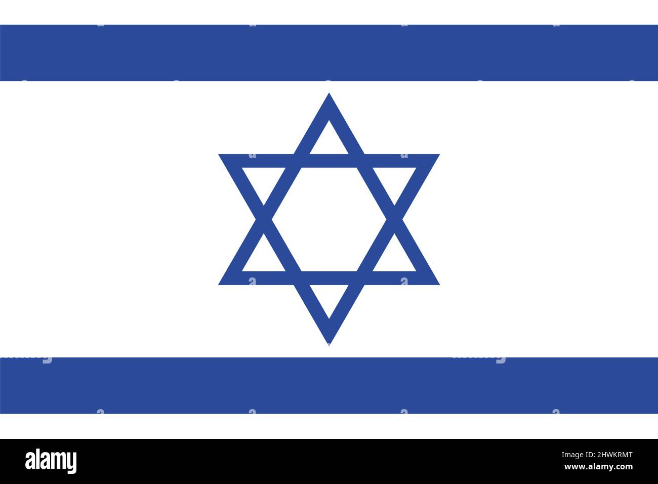 Israel flag. Isolated national flag of Israel. Horizontal design. Illustration Stock Photo