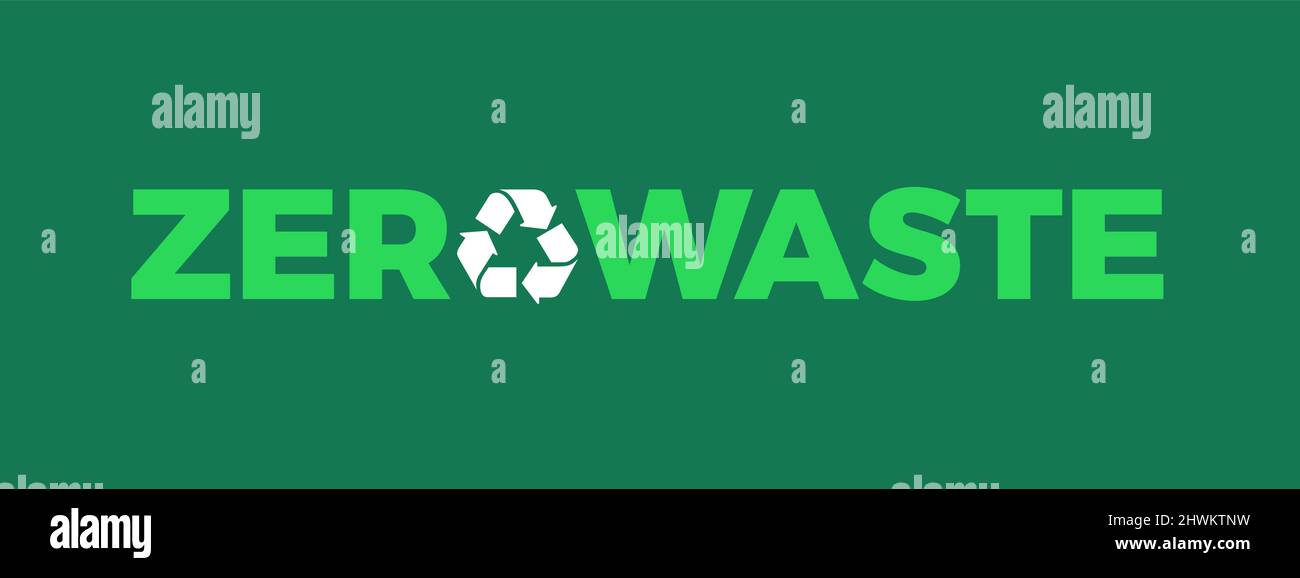 Zero Waste Ecological Flat Color Design Icon Stock Vector